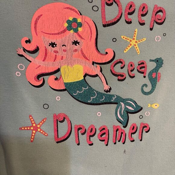 Deep Sea Dreamer Graphic Print T-Shirt Toddler Girl 4T Blue Sleepwear Top FLAWED - Picture 6 of 8